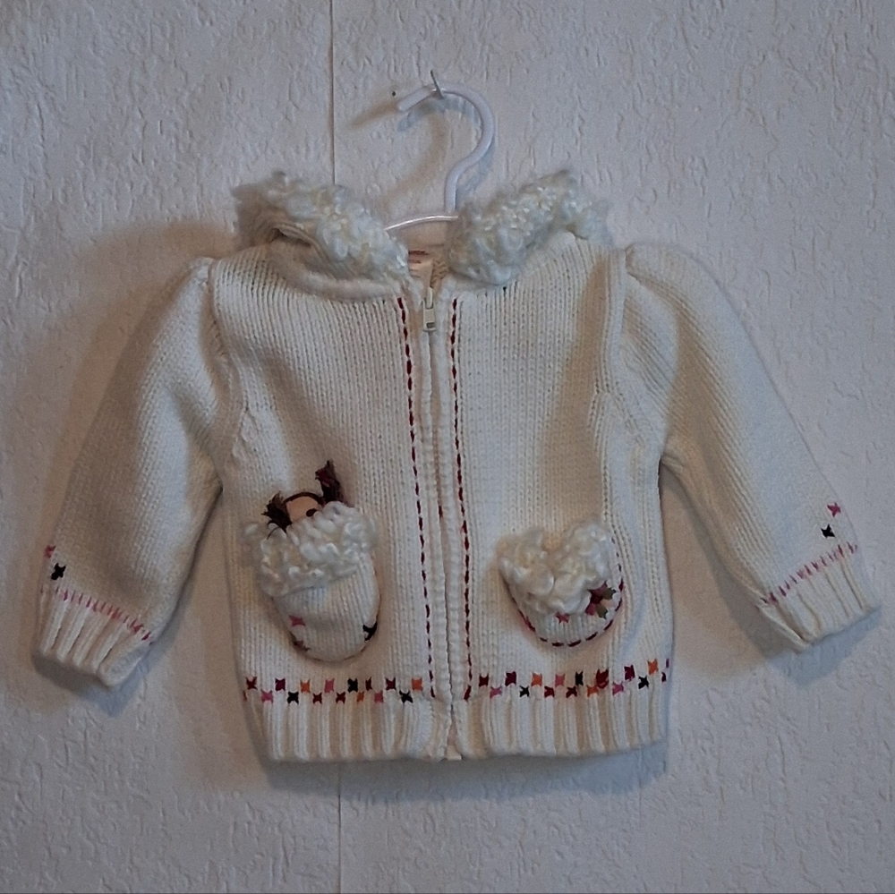 Gymboree Girls 6-12 MOS Hooded Zipper Jacket Peruvian Doll Peru Cotton
